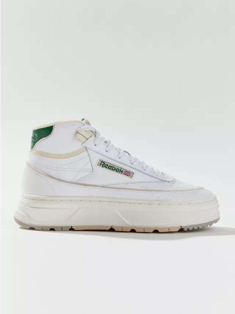 Reebok White Sneakers with Green Trim